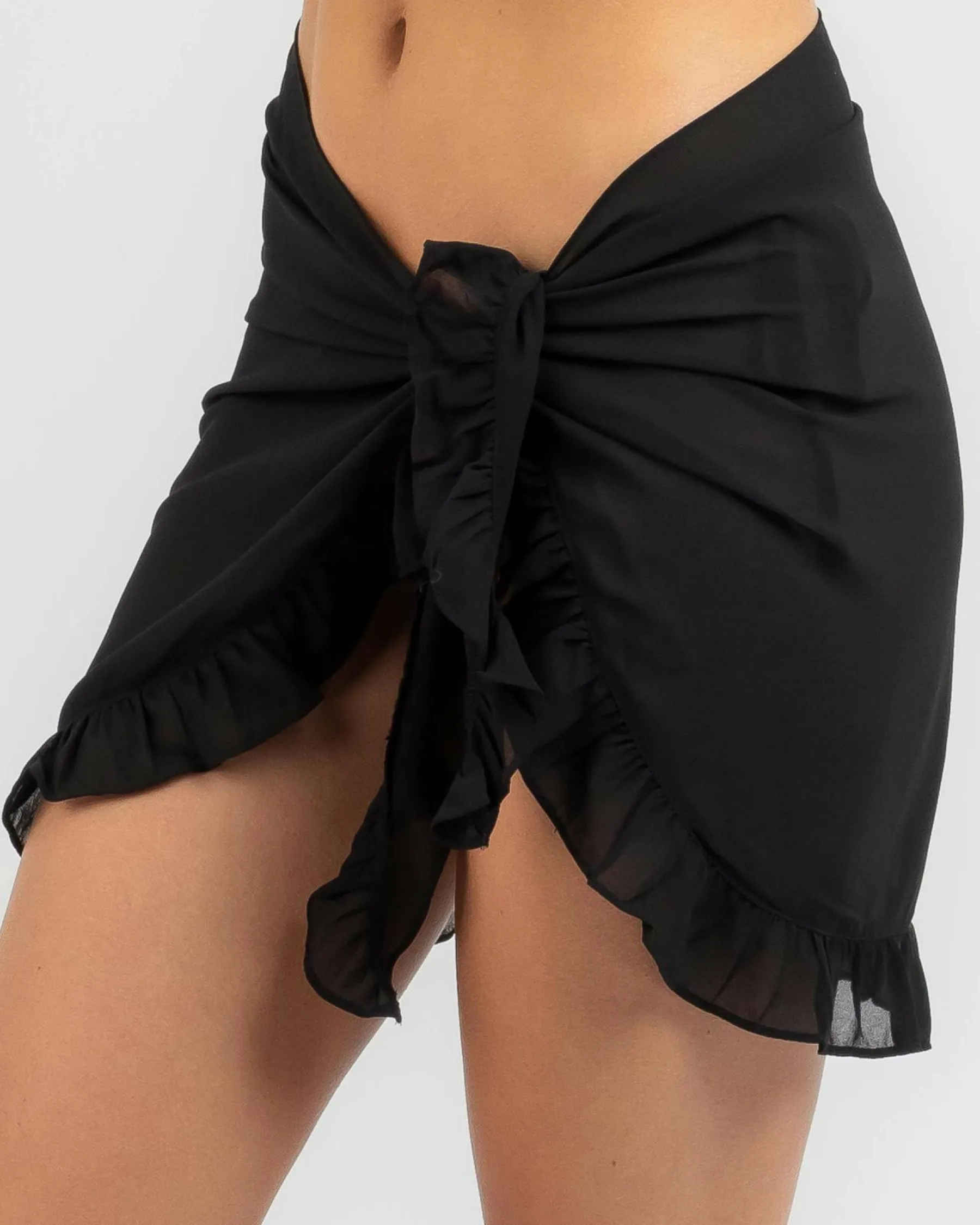 Sarongs*Kaiami Roisin Frill Sarong Black