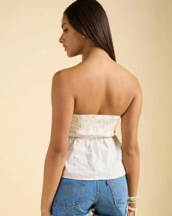 Hot Romy Tube Top Women Linen Blend|Tops
