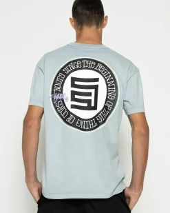 Tops & T-Shirts*S-Double Roots Dot T-Shirt Washed Steel