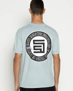Tops & T-Shirts*S-Double Roots Dot T-Shirt Washed Steel