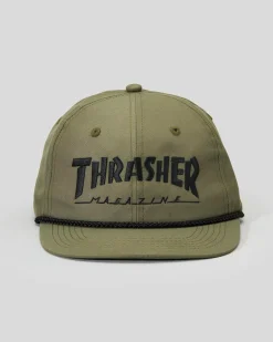 Headwear*Thrasher Rope Snapback Cap Olive/black
