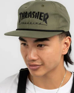 Headwear*Thrasher Rope Snapback Cap Olive/black