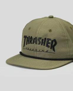 Headwear*Thrasher Rope Snapback Cap Olive/black