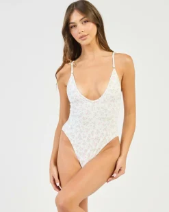 One Pieces*Kaiami Rosa Ring One Piece Swimsuit White/pink