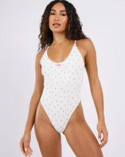 One Pieces*RVCA Rose Bud One Piece Swimsuit Whisper White