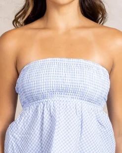 Tops*Mooloola Rosie Tube Top Blue Gingham