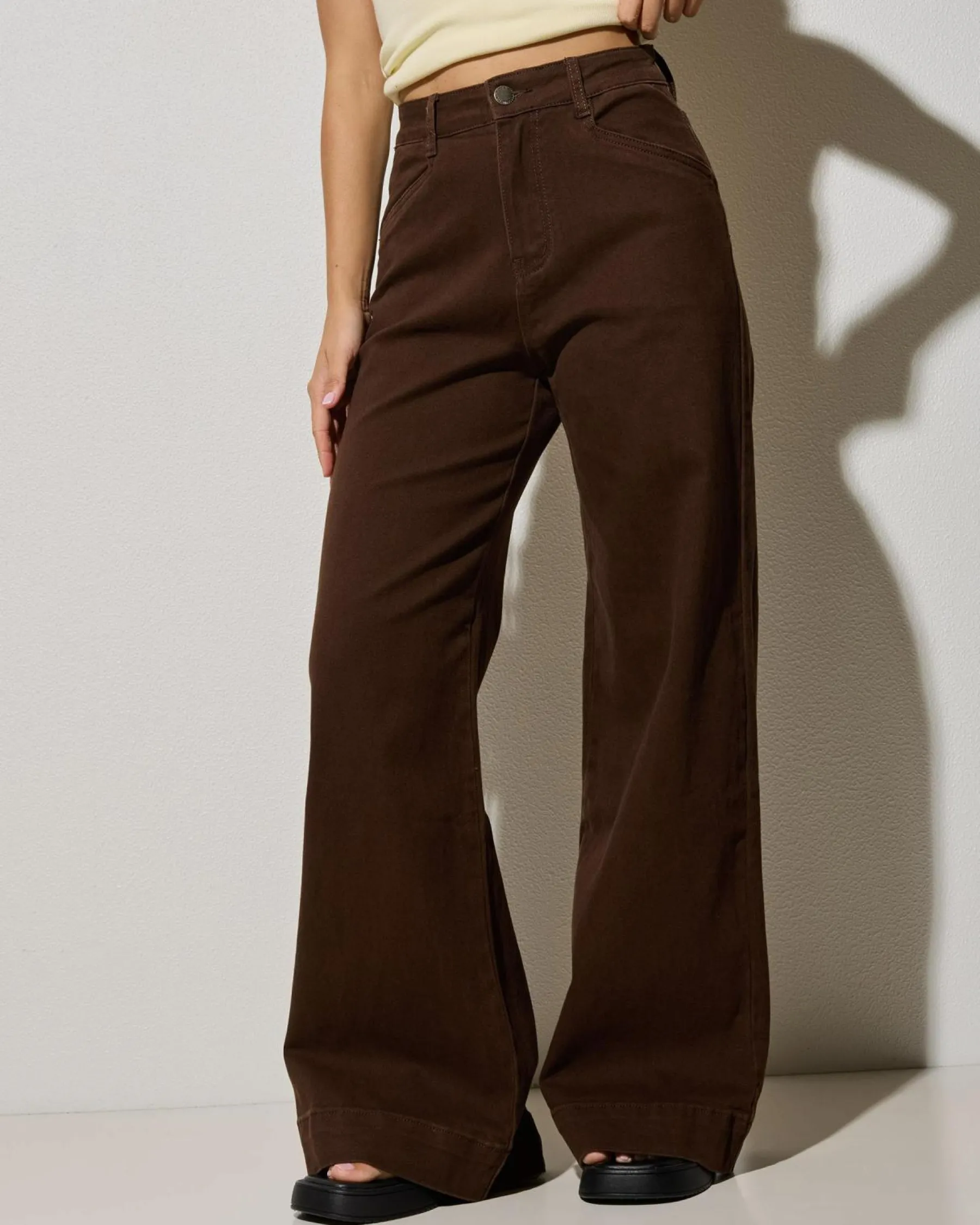Denim|Bottoms*Country Denim Rowe Wide Leg Jeans Chocolate