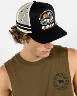 Headwear*Ringers Western Rum Runner Trucker Cap Black