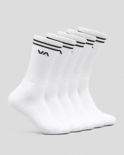 Socks*RVCA Union III Socks 5 Pack White