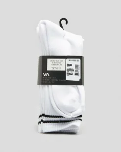 Socks*RVCA Union III Socks 5 Pack White