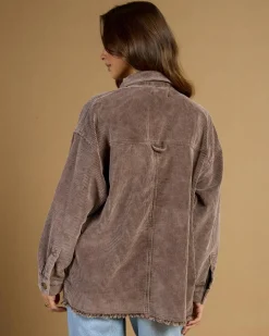 Jackets & Coats*Mooloola Ryder Cord Shacket Mocha