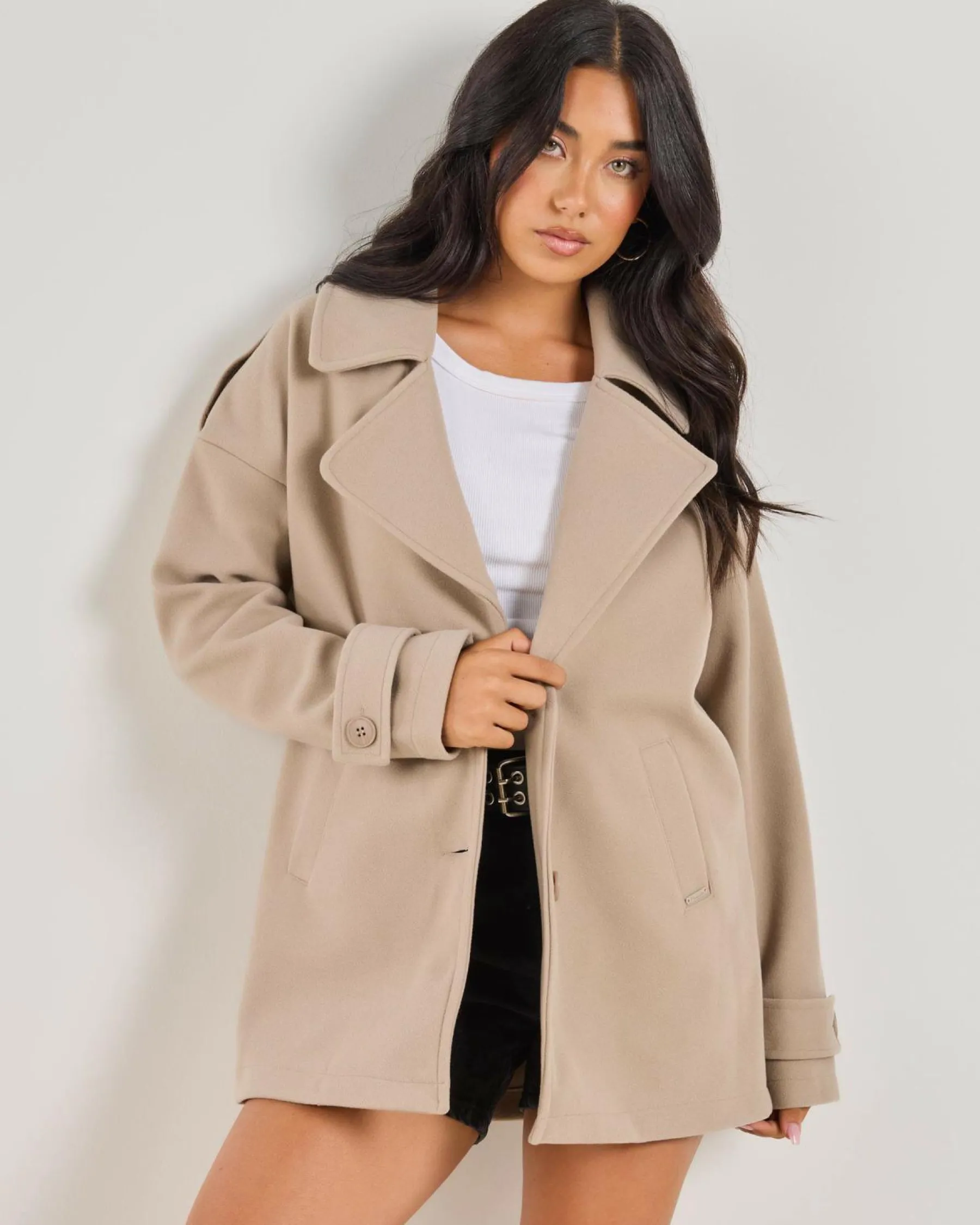 Jackets & Coats*Mooloola Saffie Short Coat Taupe