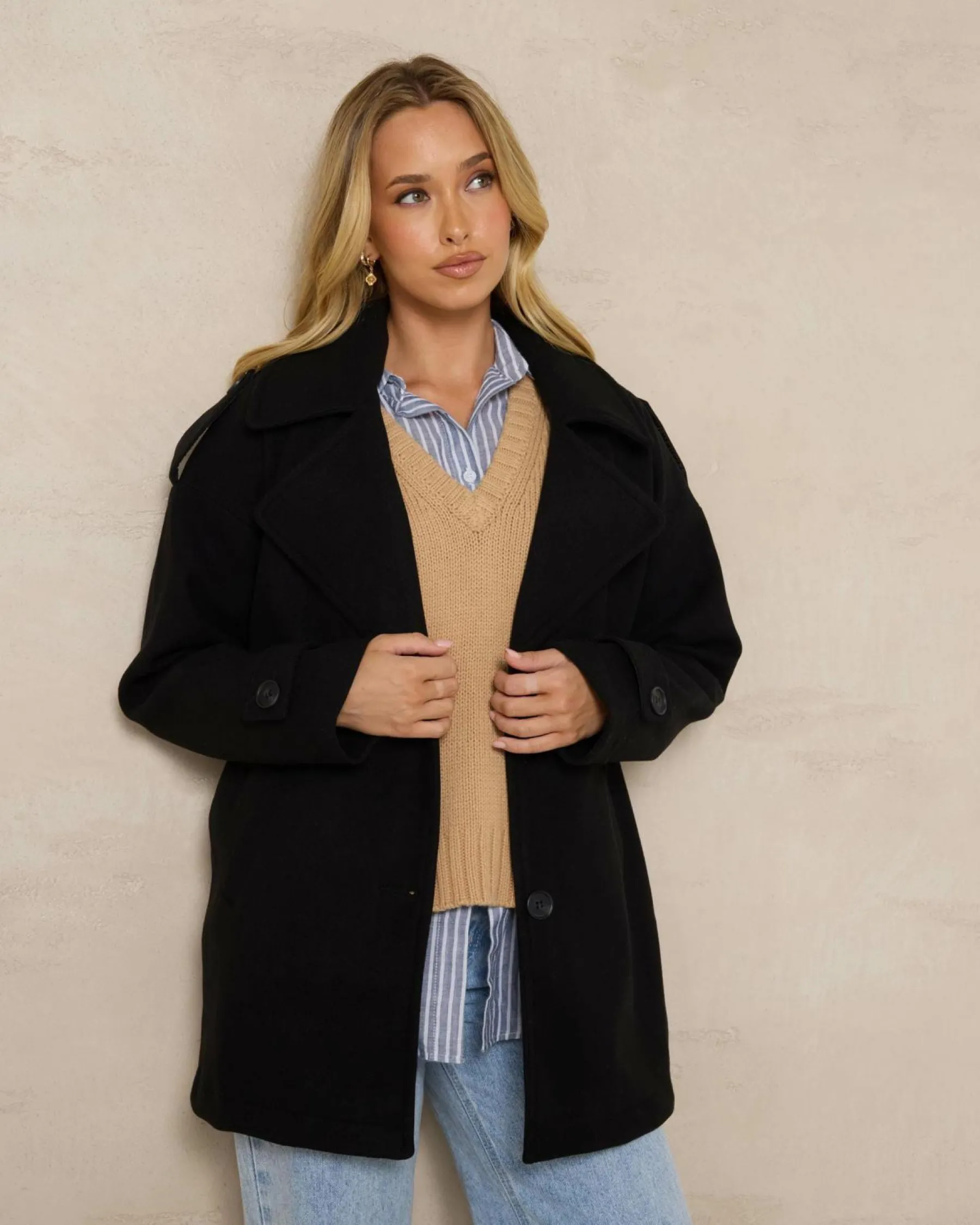 Jackets & Coats*Mooloola Saffie Short Coat Black