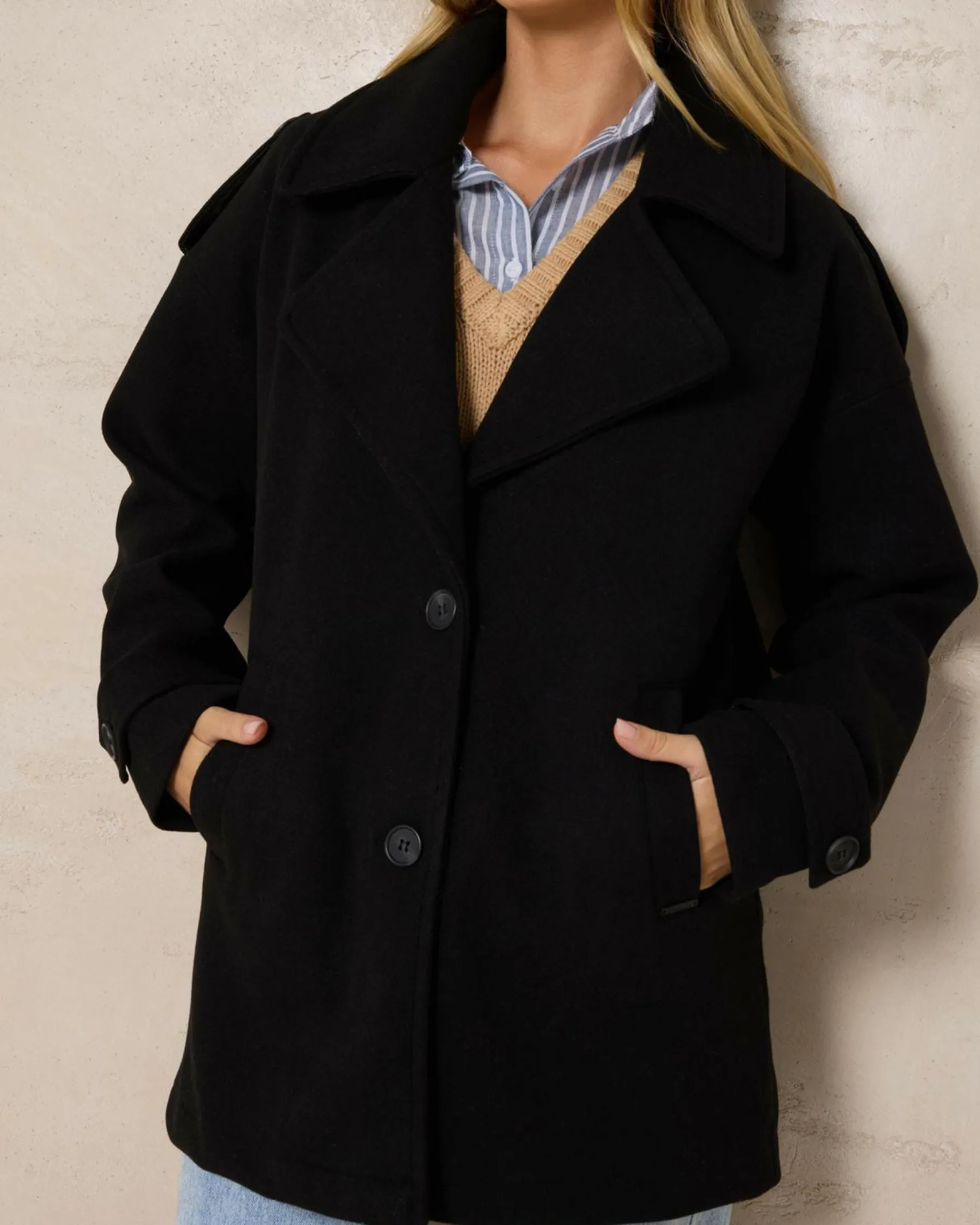Jackets & Coats*Mooloola Saffie Short Coat Black