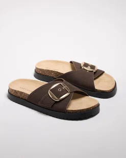 Sandals*Ava And Ever Sahara Slide Sandals Espresso