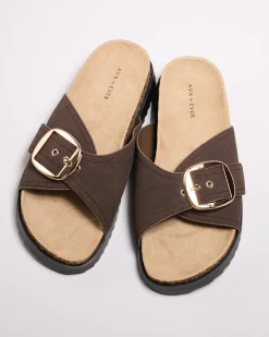 Sandals*Ava And Ever Sahara Slide Sandals Espresso