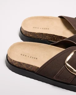 Sandals*Ava And Ever Sahara Slide Sandals Espresso