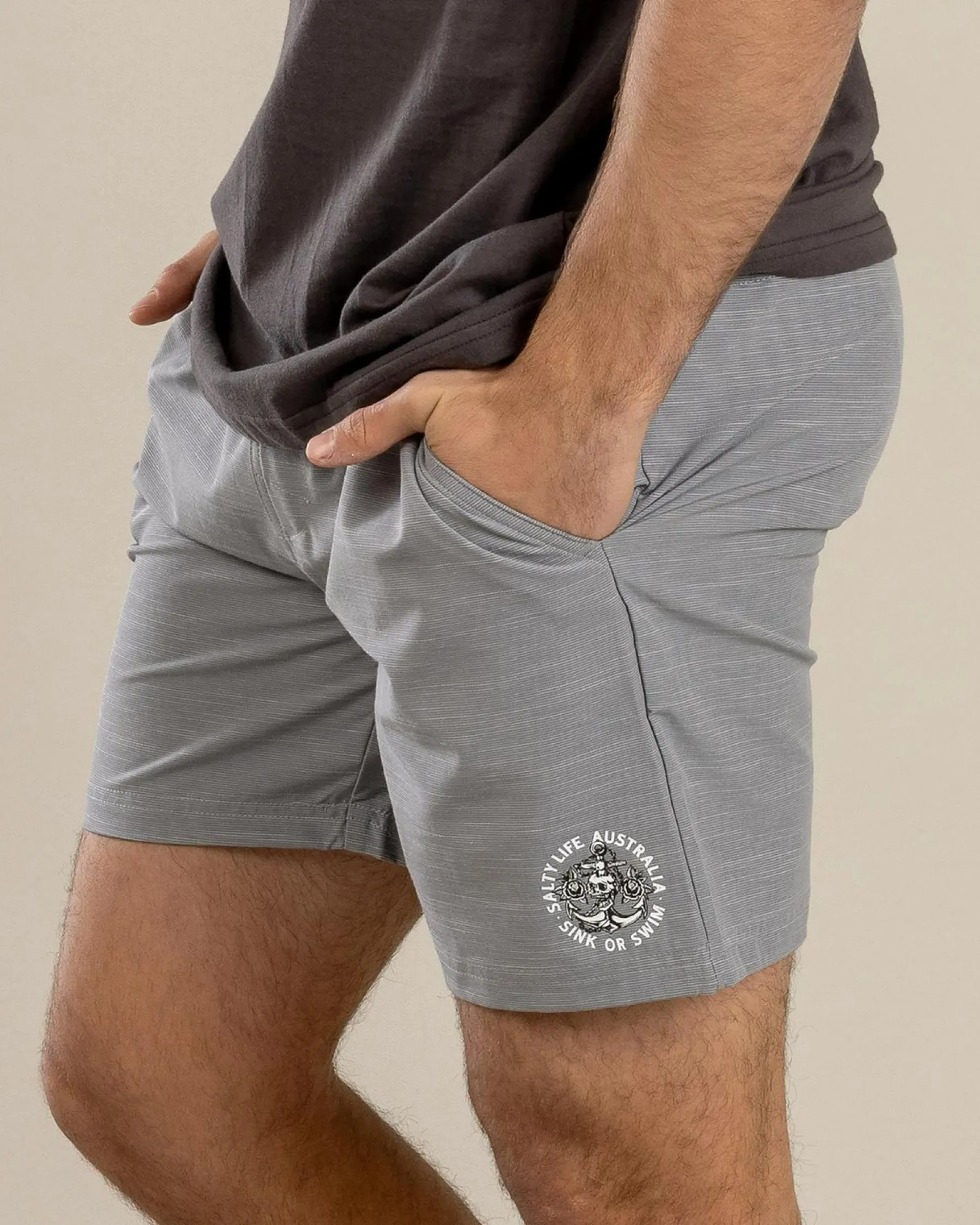Shorts & Bottoms*Salty Life Sail Elastic Waist Shorts Grey