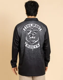 Tops & T-Shirts*The Mad Hueys Sailor Anchor Fishing Jersey Charcoal