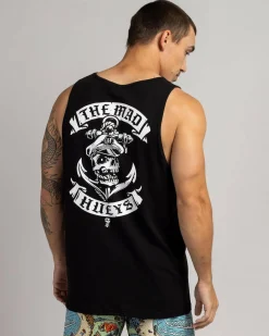 Tops & T-Shirts*The Mad Hueys Sailor Anchor Singlet Black