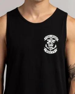 Tops & T-Shirts*The Mad Hueys Sailor Anchor Singlet Black