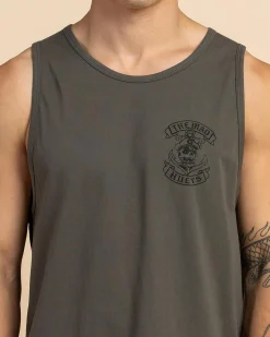 Tops & T-Shirts*The Mad Hueys Sailor Anchor Singlet Tank Charcoal