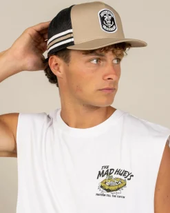 Headwear*The Mad Hueys Sailor Anchor Trucker Cap Tan