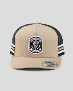 Headwear*The Mad Hueys Sailor Anchor Trucker Cap Tan