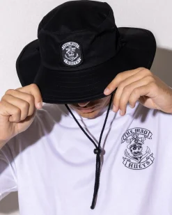 Headwear*The Mad Hueys Sailor Anchor Wide Brim Hat Black