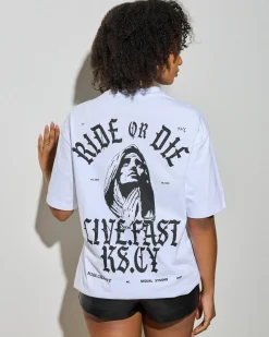 Tops*Kiss Chacey Saint Box Fit T-Shirt Optical White