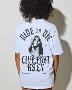 Tops*Kiss Chacey Saint Box Fit T-Shirt Optical White