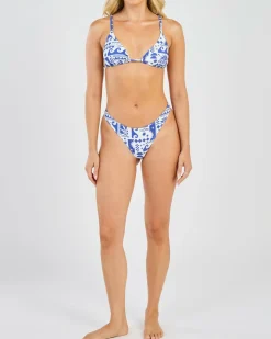 Bikinis*Kaiami Salerno Triangle Bikini Top White/blue