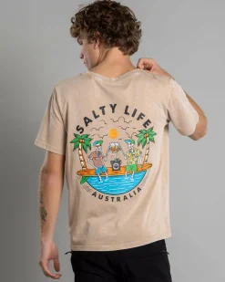 Tops & T-Shirts*Salty Life Salted Souls T-Shirt Sand Acid