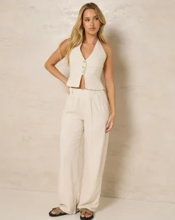 Best Saly Vanessa Vest Top Women Sets|Linen Blend