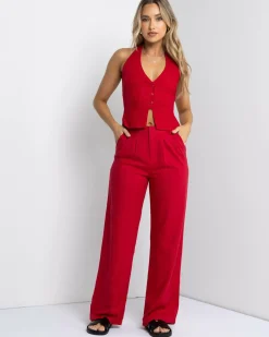 Hot Saly Vanessa Vest Top Women Sets|Linen Blend