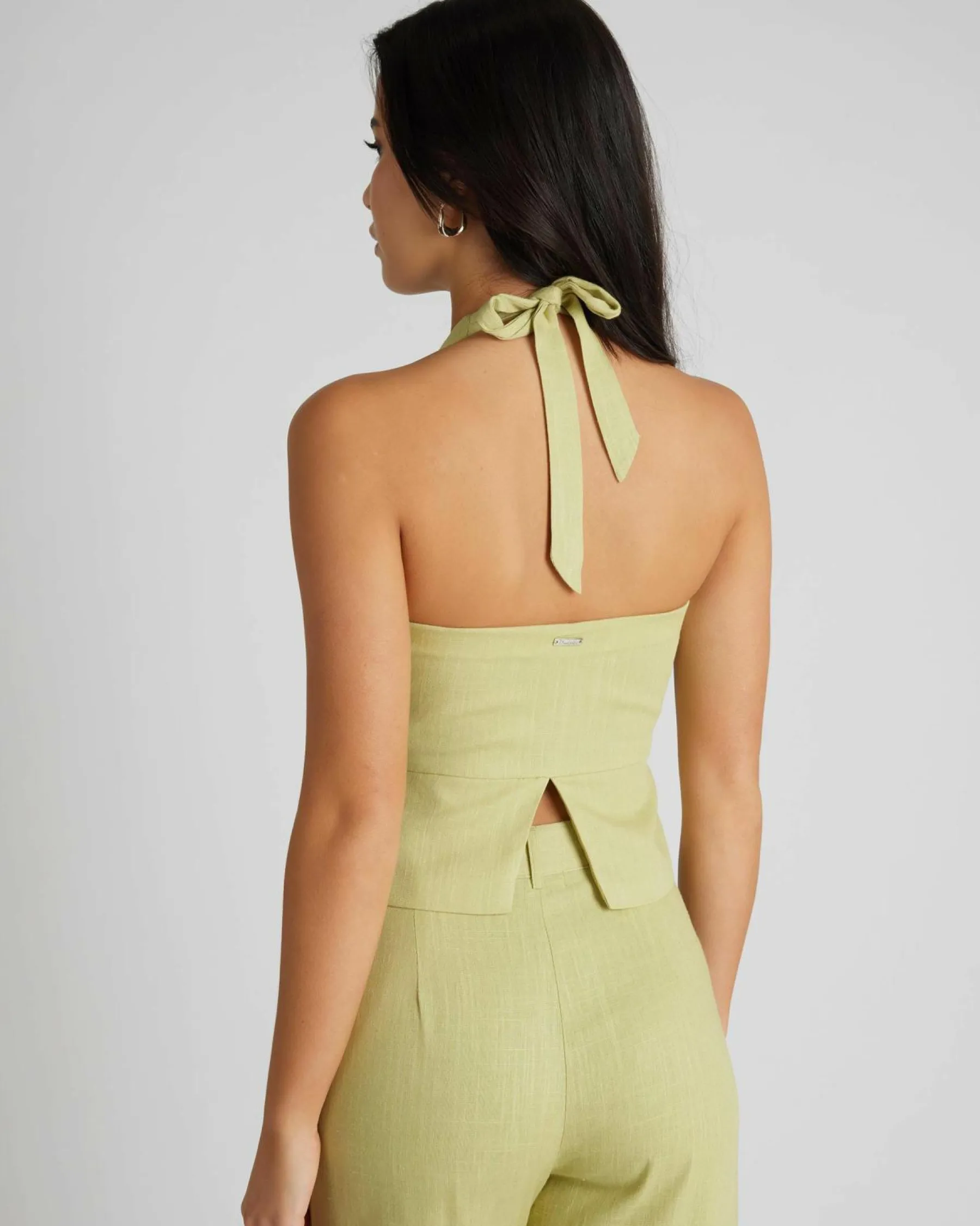 Sets|Linen Blend*Mooloola Saly Vanessa Vest Top Pistachio