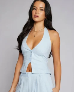 Sets|Tops*Mooloola Saly Vanessa Vest Top Light Blue