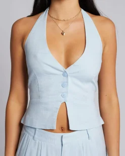 Sets|Tops*Mooloola Saly Vanessa Vest Top Light Blue