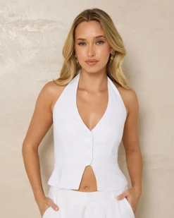 Clearance Saly Vanessa Vest Top Women Sets|Linen Blend