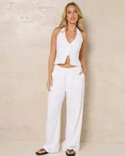 Clearance Saly Vanessa Vest Top Women Sets|Linen Blend