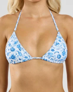 Bikinis*Topanga Sammie Ring Triangle Bikini Top White/blue