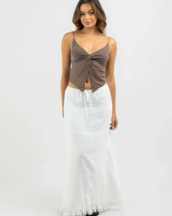 Tops*Ava And Ever Sammy Mesh Top Taupe