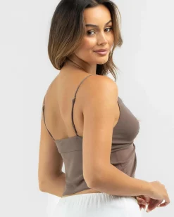 Tops*Ava And Ever Sammy Mesh Top Taupe