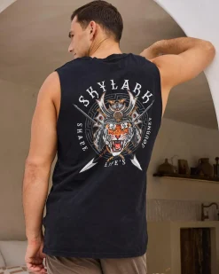 Tops & T-Shirts*Skylark Samurai Muscle Tank Black Acid
