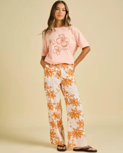 Linen Blend|Bottoms*Rhythm Sanctuary Floral Pants White