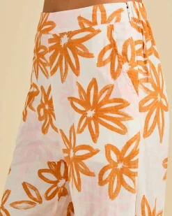 Linen Blend|Bottoms*Rhythm Sanctuary Floral Pants White