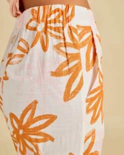 Linen Blend|Bottoms*Rhythm Sanctuary Floral Pants White