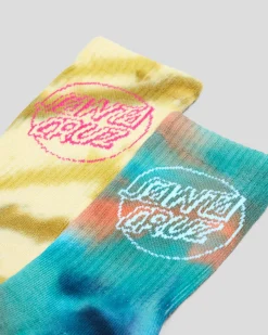 Socks & Accesories*Santa Cruz Boys' Opus Dot Crew Socks 2 Pack Moss Tdye/ Dk Blue Tdye