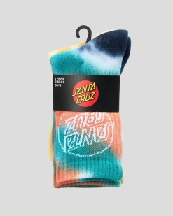 Socks & Accesories*Santa Cruz Boys' Opus Dot Crew Socks 2 Pack Moss Tdye/ Dk Blue Tdye