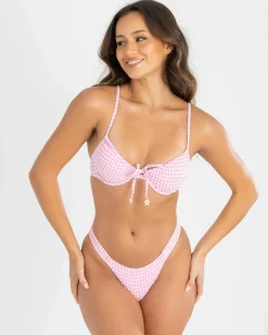 Bikinis*Topanga Savannah Classic Bikini Bottom Pink Gingham